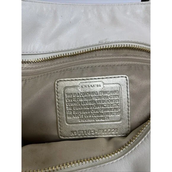 Coach Gallery Tote Shoulder Bag Cream With Gold Accents - Picture 10 of 10